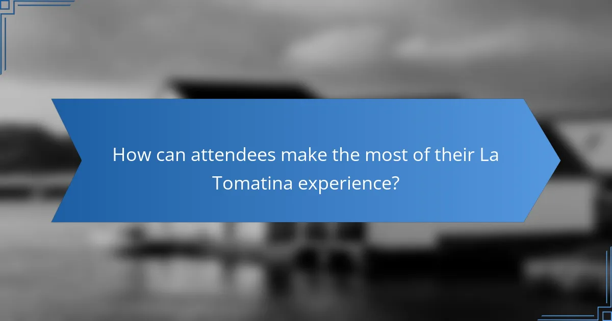 How can attendees make the most of their La Tomatina experience?