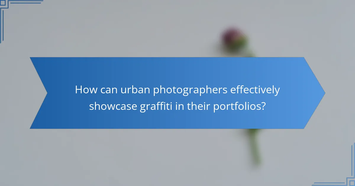 How can urban photographers effectively showcase graffiti in their portfolios?