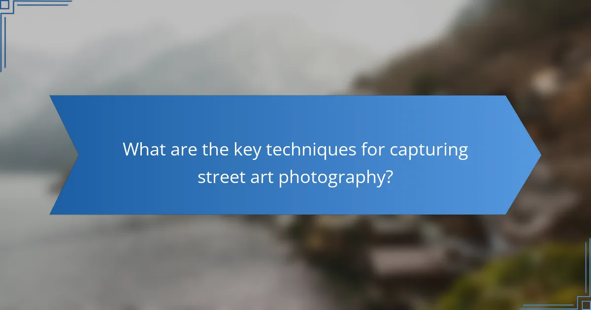 What are the key techniques for capturing street art photography?