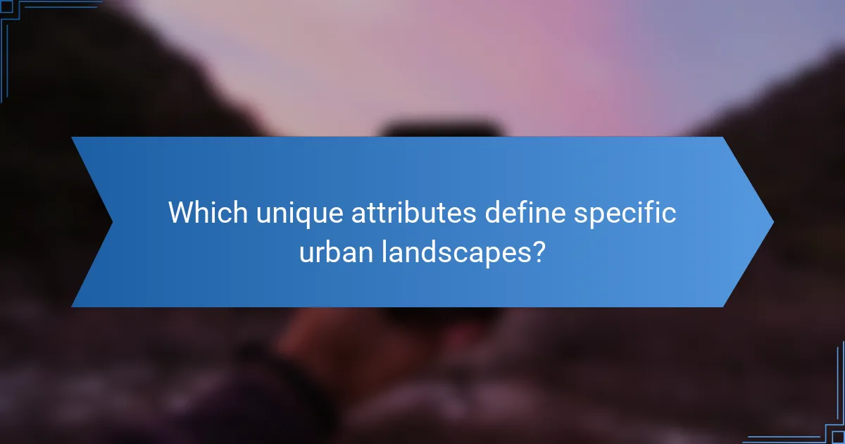 Which unique attributes define specific urban landscapes?