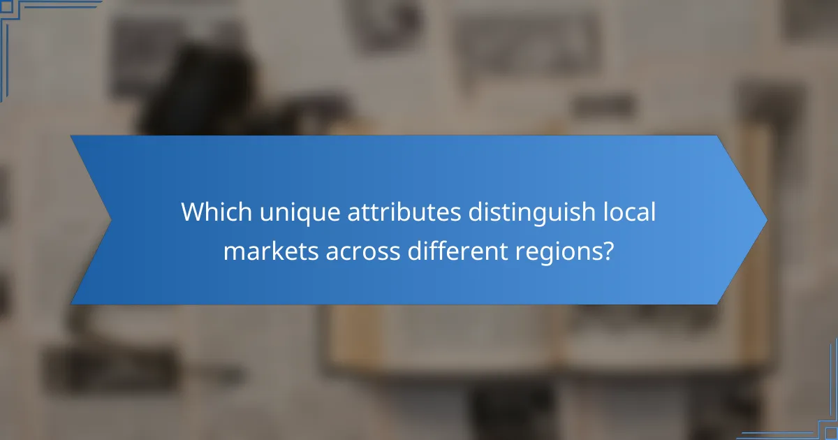 Which unique attributes distinguish local markets across different regions?